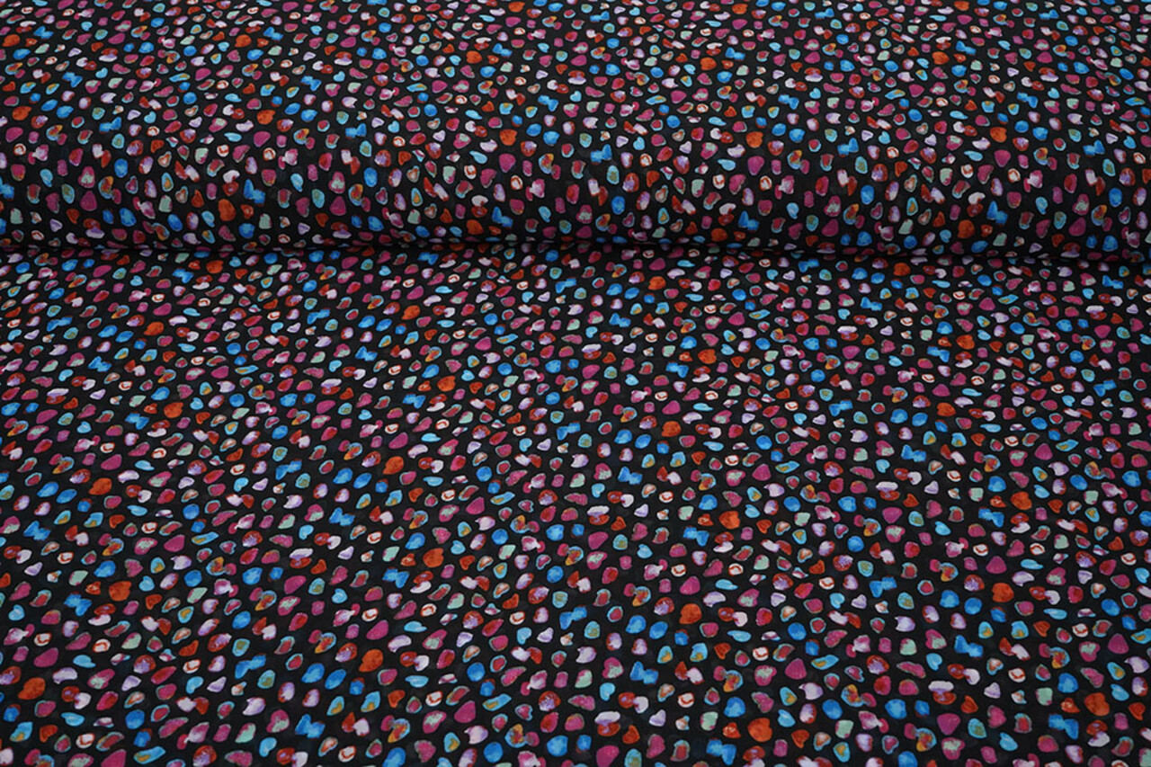 Chifón Estampado Alunora Negro Chifón Estampado Alunora Negro