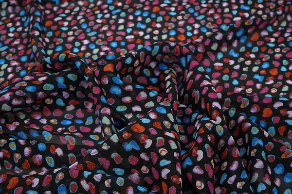 Chiffon Stampato Alunora Nero Chiffon Stampato Alunora Nero