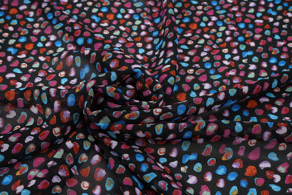 Chifón Estampado Alunora Negro Chifón Estampado Alunora Negro