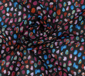 Chifón Estampado Alunora Negro Chifón Estampado Alunora Negro