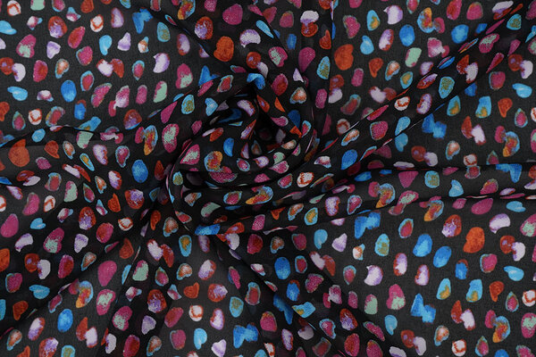 Chifón Estampado Alunora Negro Chifón Estampado Alunora Negro