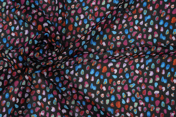 Chiffon Stampato Alunora Nero Chiffon Stampato Alunora Nero