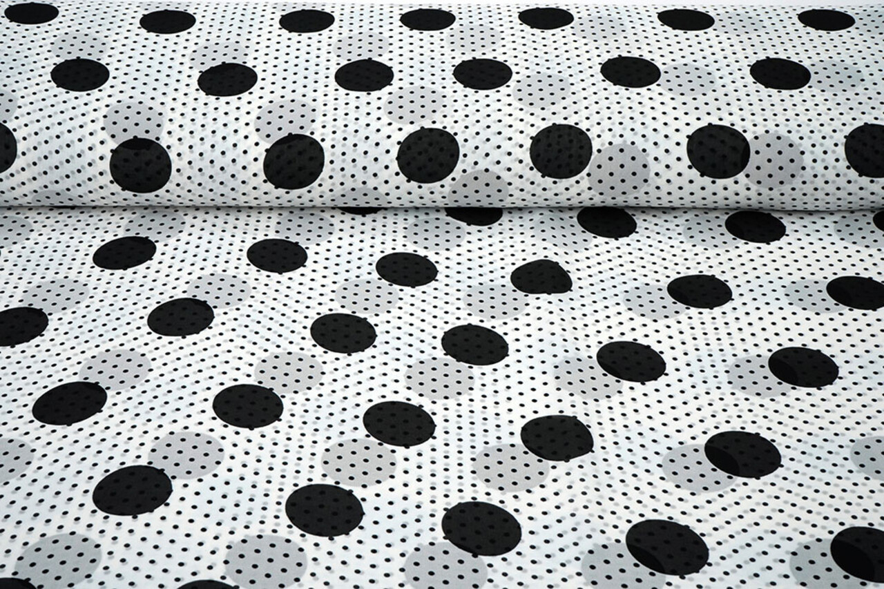Mousseline Petit en Grand Pois Blanc Cassé