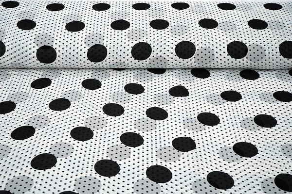 Chiffon Piccole e Grande Pois Bianco Sporco Chiffon Piccole e Grande Pois Bianco Sporco