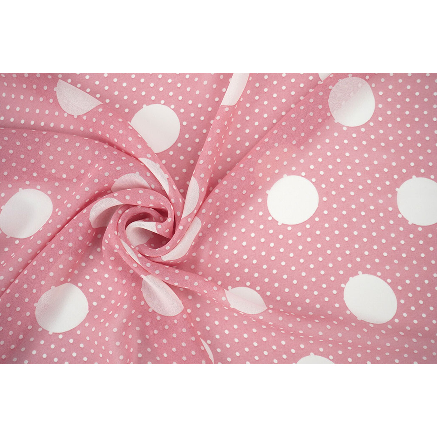 Chiffon Kleine und Große Punkte Rosa Boelens Modestoffen