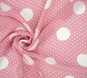 Chifón Pequeñas y Grandes Puntos Rosa Chifón Pequeñas y Grandes Puntos Rosa