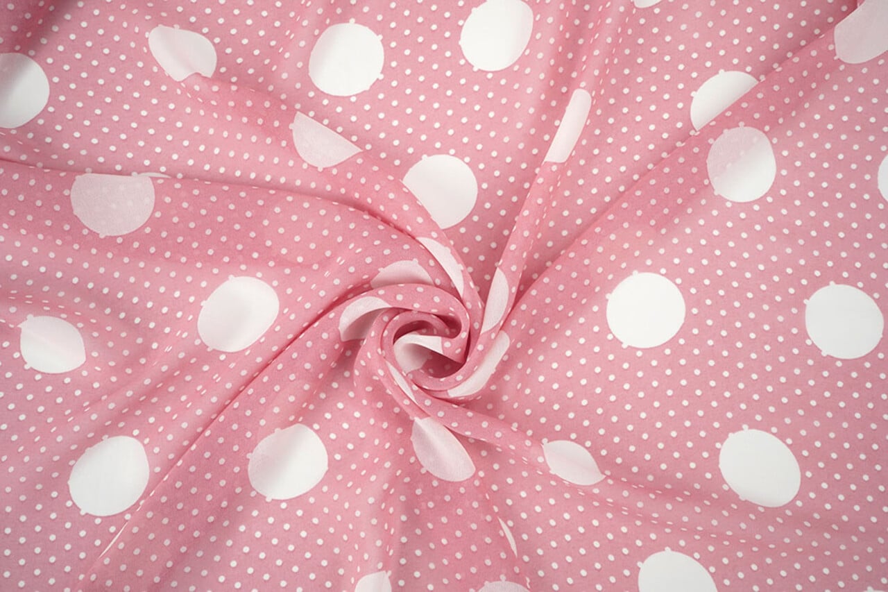 Chiffon Piccole e Grande Pois Rosa Chiffon Piccole e Grande Pois Rosa