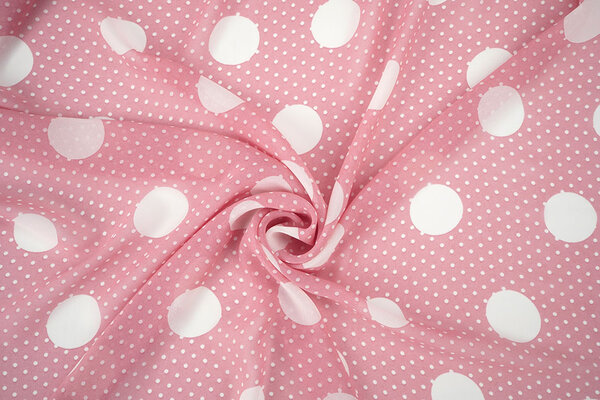 Chiffon Kleine en Grote Stippen Roze Chiffon Kleine en Grote Stippen Roze