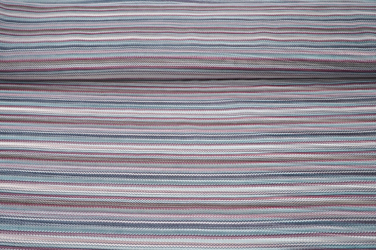 Mousseline Imprimé Petit Zigzag Multicolore 2