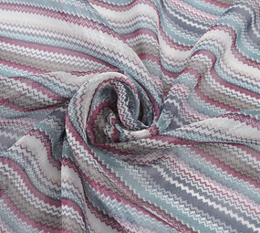 Mousseline Imprimé Petit Zigzag Multicolore 2