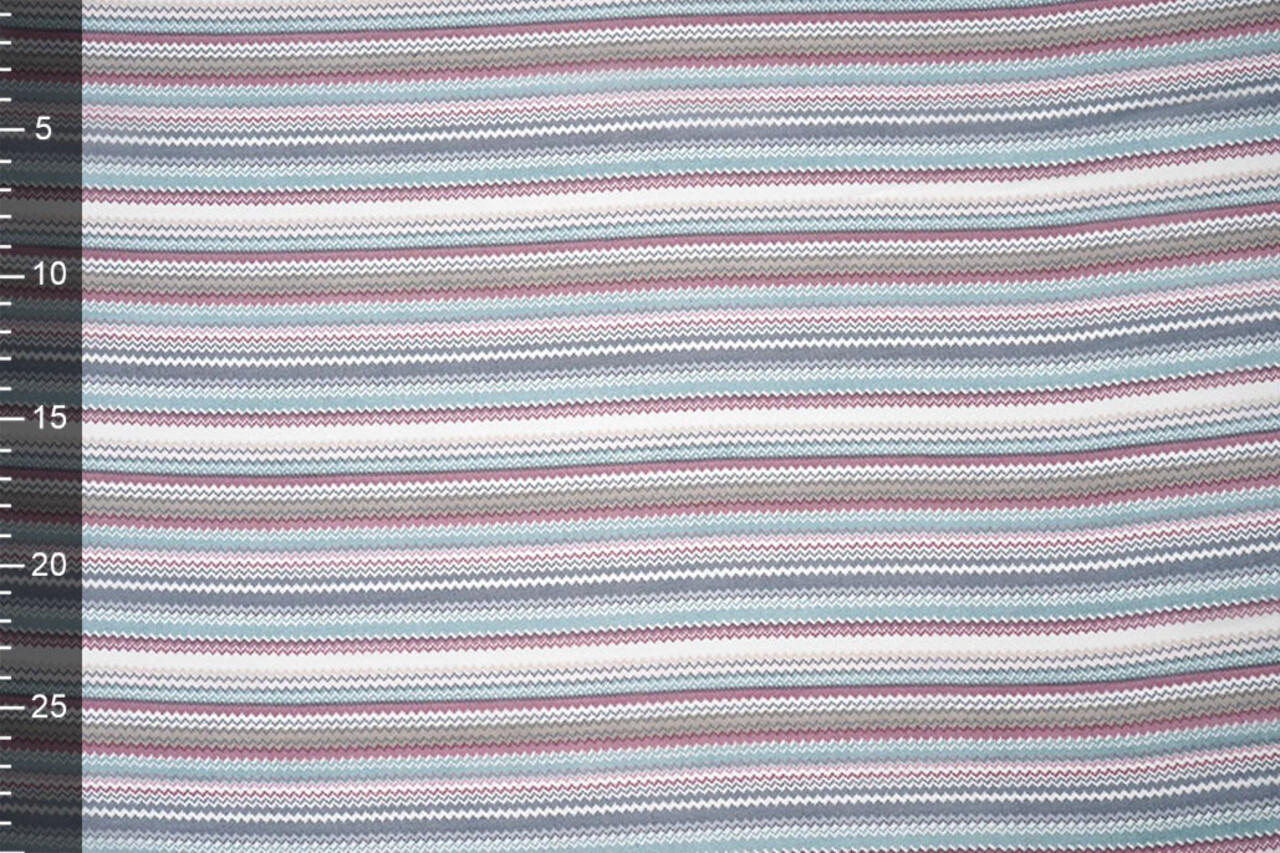 Mousseline Imprimé Petit Zigzag Multicolore 2
