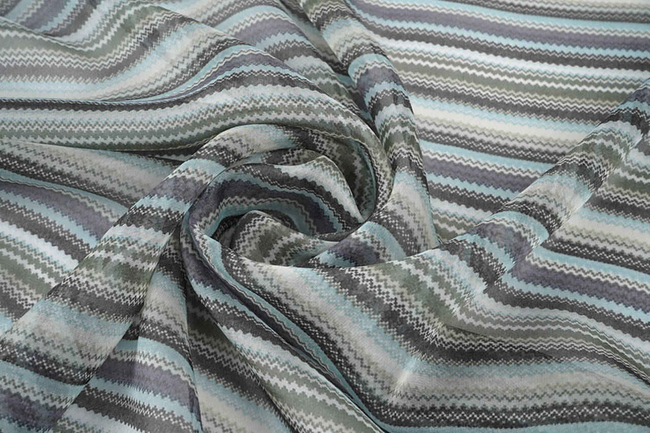 Mousseline Imprimé Petit Zigzag Multicolore 3 Mousseline Imprimé Petit Zigzag Multicolore 3