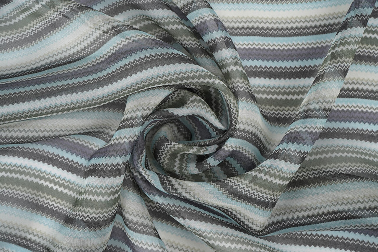 Mousseline Imprimé Petit Zigzag Multicolore 3 Mousseline Imprimé Petit Zigzag Multicolore 3