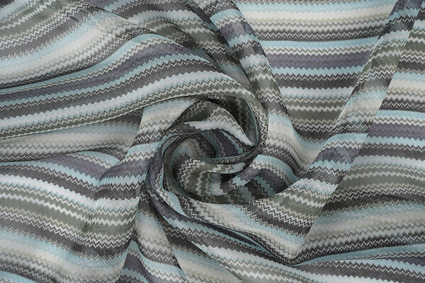 Chiffon Stampato Piccole Zigzag Multicolore 3 Chiffon Stampato Piccole Zigzag Multicolore 3