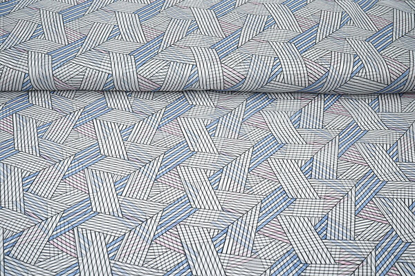 Chiffon Stampato Astratto Lijnen Multicolore 1