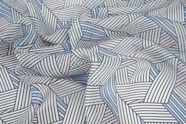 Chiffon Stampato Astratto Lijnen Multicolore 1