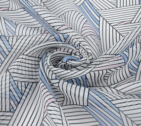 Chifón Estampado Abstractas Líneas Multi 1