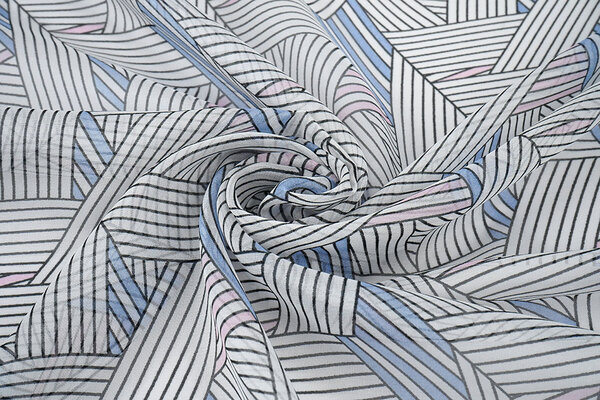 Mousseline Imprimé Abstracte Lijnen Multicolore 1