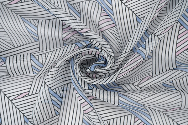 Chiffon Stampato Astratto Lijnen Multicolore 1