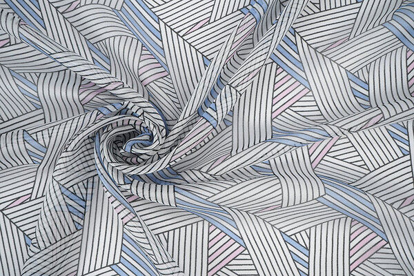Chiffon Stampato Astratto Lijnen Multicolore 1