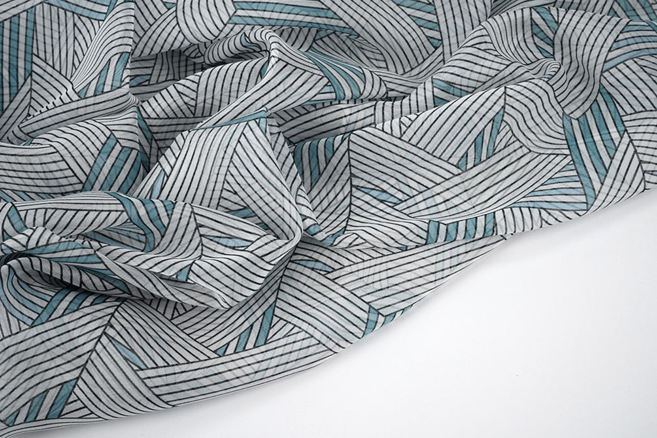 Chiffon Bedrukt Abstracte Lijnen Multi 2