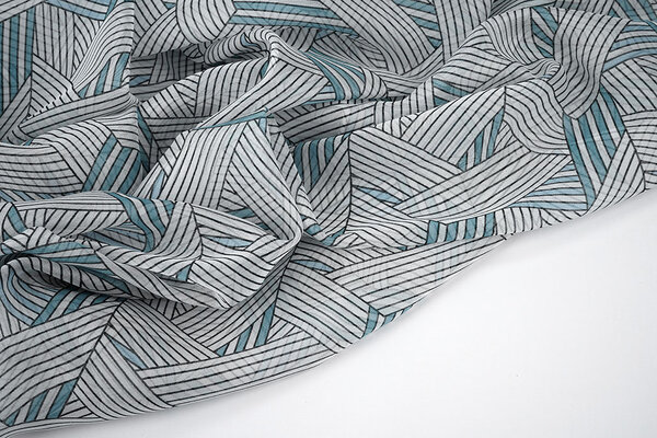 Chiffon Bedrukt Abstracte Lijnen Multi 2