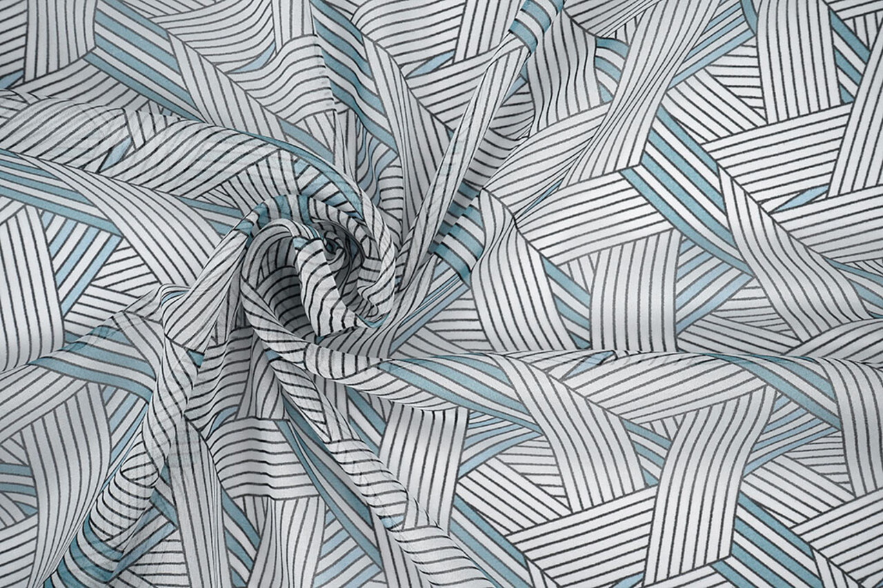 Chiffon Bedrukt Abstracte Lijnen Multi 2