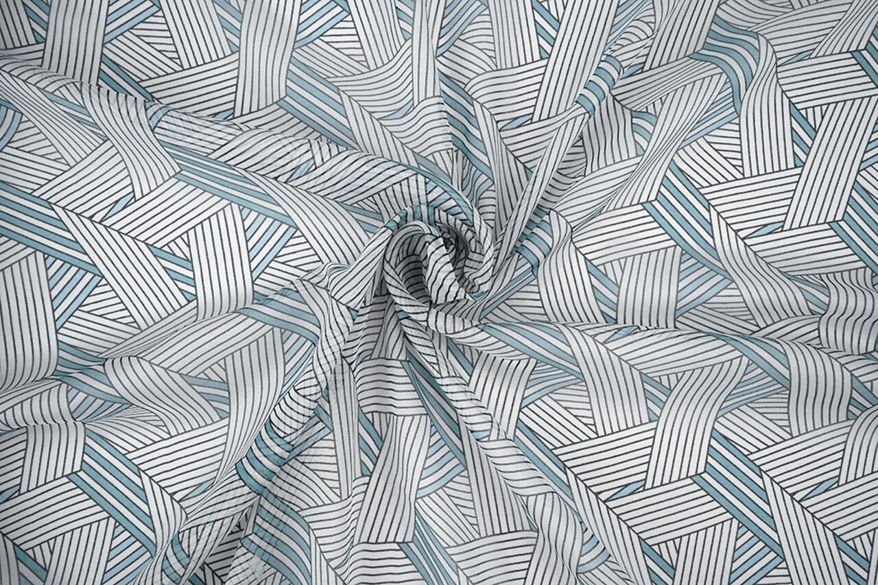 Chiffon Stampato Astratto Lijnen Multicolore 2 Chiffon Stampato Astratto Lijnen Multicolore 2