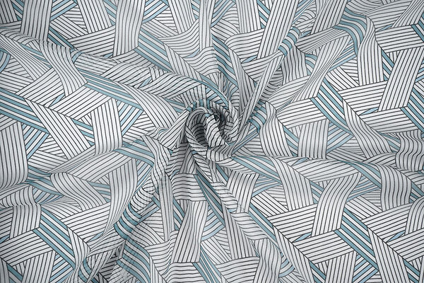 Chiffon Bedrukt Abstracte Lijnen Multi 2