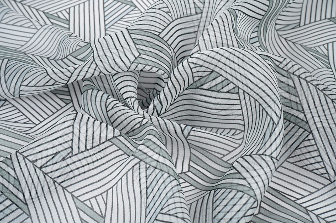 Chifón Estampado Abstractas Líneas Multi 3 Chifón Estampado Abstractas Líneas Multi 3