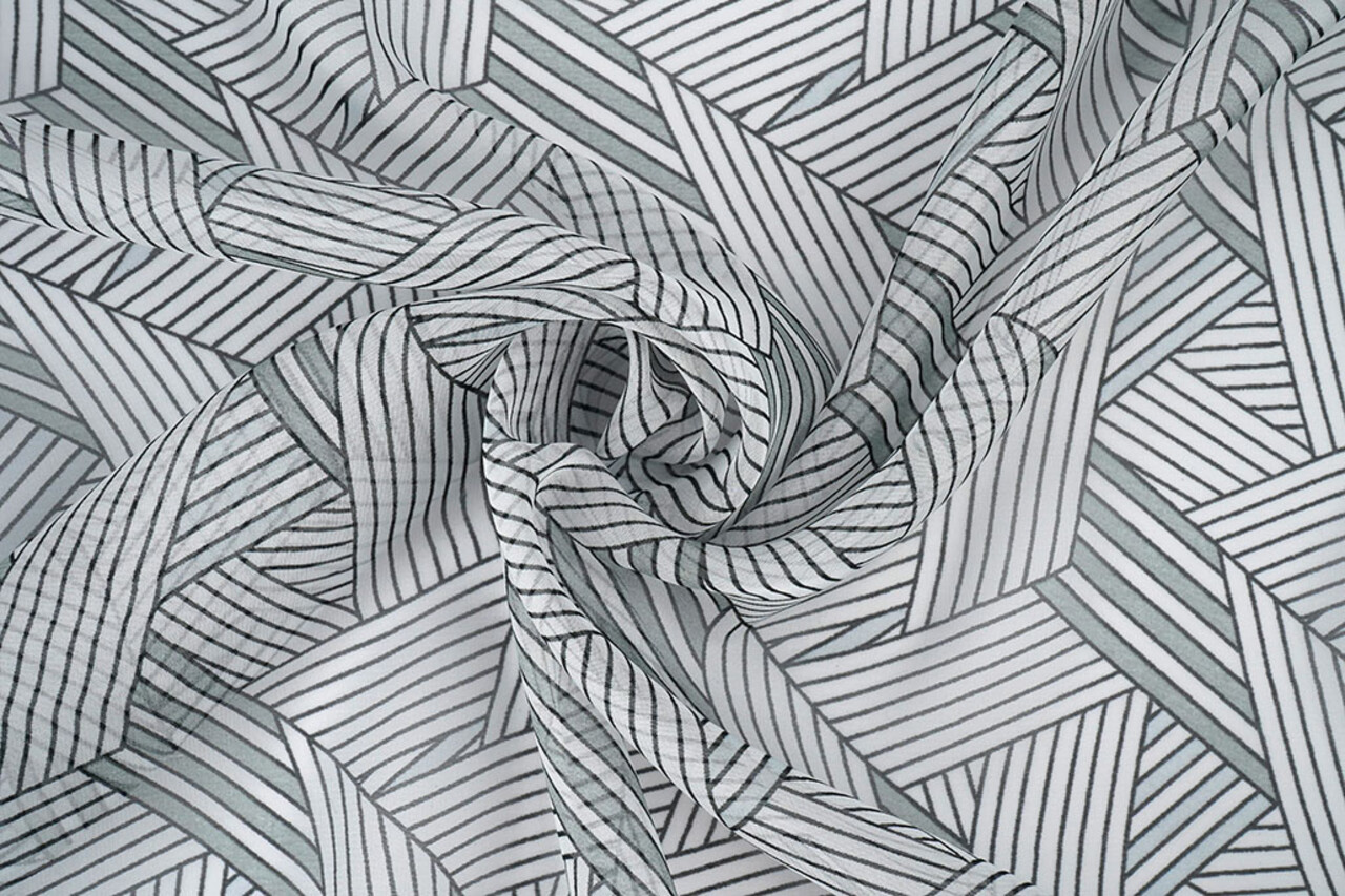 Mousseline Imprimé Abstracte Lijnen Multicolore 3 Mousseline Imprimé Abstracte Lijnen Multicolore 3