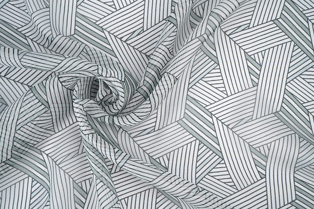 Chifón Estampado Abstractas Líneas Multi 3 Chifón Estampado Abstractas Líneas Multi 3