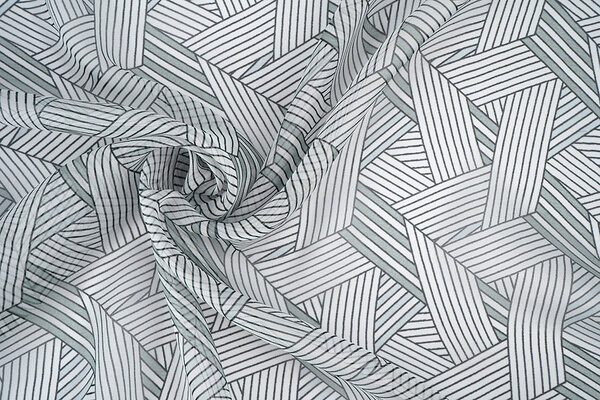 Chiffon Stampato Astratto Lijnen Multicolore 3 Chiffon Stampato Astratto Lijnen Multicolore 3