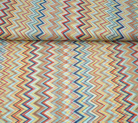 Chifón Estampado ZigZag Cora Multi Chifón Estampado ZigZag Cora Multi