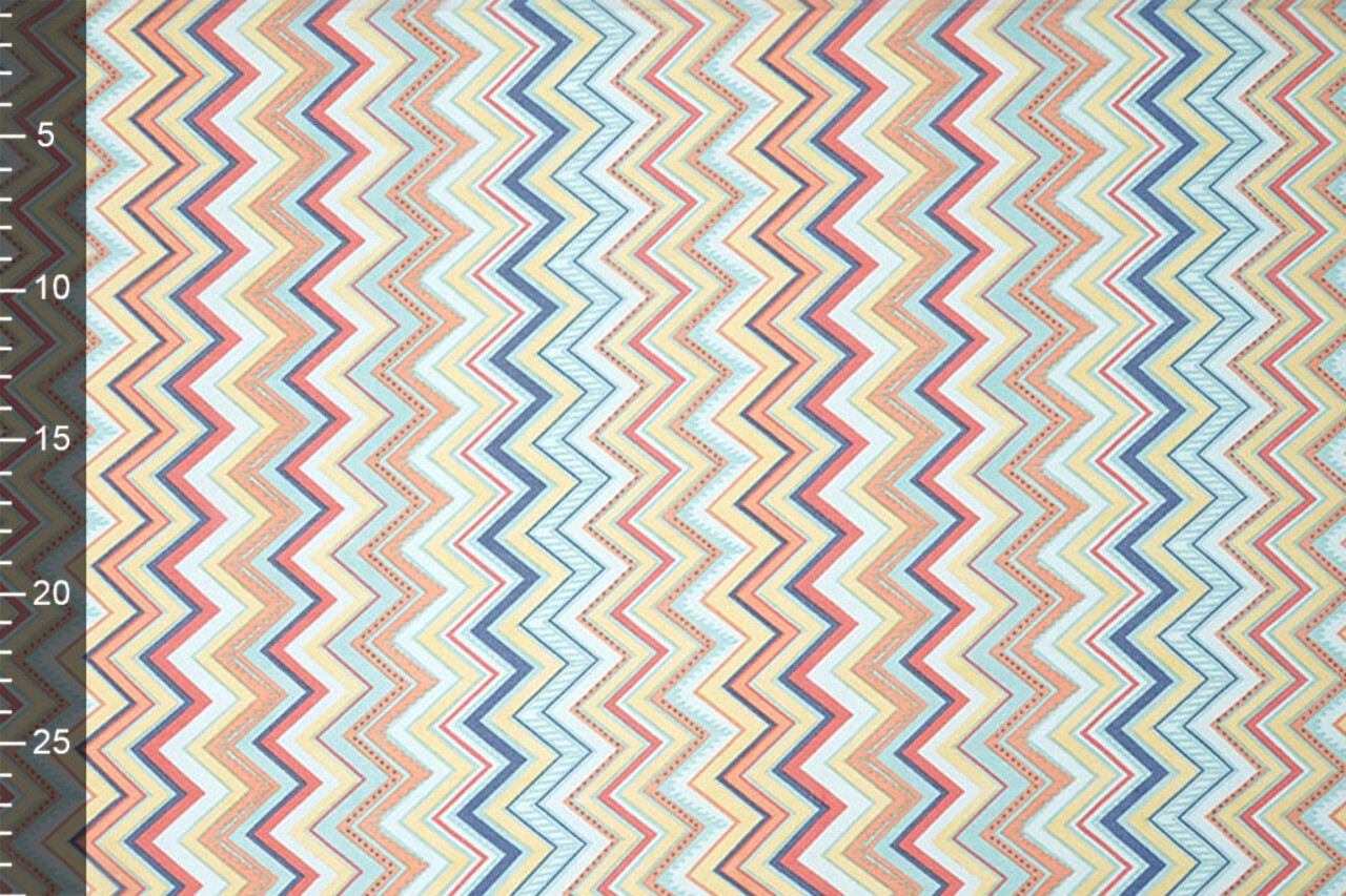 Chifón Estampado ZigZag Cora Multi Chifón Estampado ZigZag Cora Multi