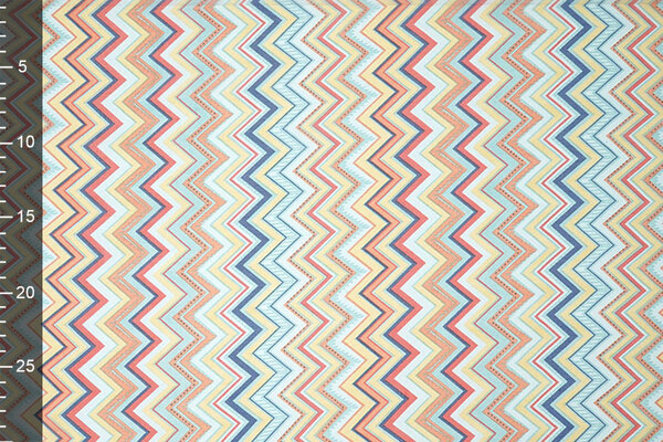 Chifón Estampado ZigZag Cora Multi Chifón Estampado ZigZag Cora Multi