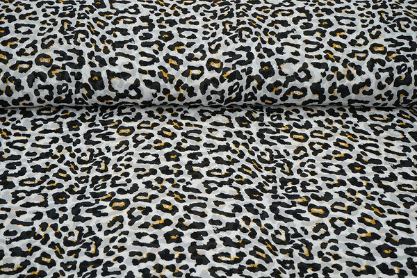 Chiffon Stampato Leopardo Bianco Sporco Chiffon Stampato Leopardo Bianco Sporco