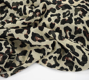 Chiffon Bedrukt Panter Beige Chiffon Bedrukt Panter Beige