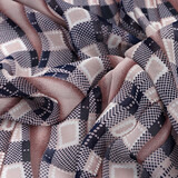 Chiffon Stampato Bari Rosa Blu Navy