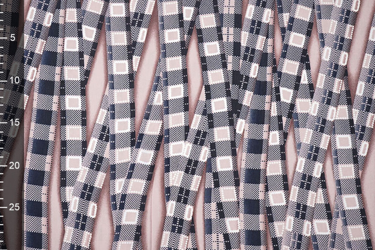 Chiffon Stampato Bari Rosa Blu Navy Chiffon Stampato Bari Rosa Blu Navy