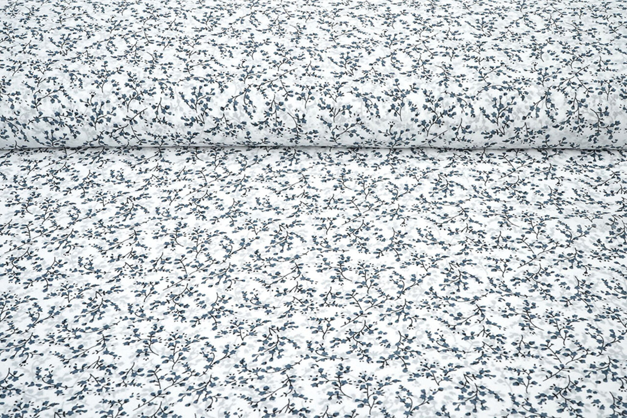 Chiffon Stampato Bloesem Tak Bianco Sporco