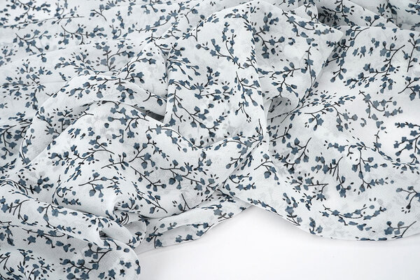 Chiffon Stampato Bloesem Tak Bianco Sporco