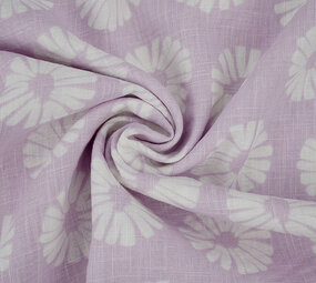 Oeko-Tex®  Gewassen Linnen Bloemen Licht Lila Oeko-Tex®  Gewassen Linnen Bloemen Licht Lila