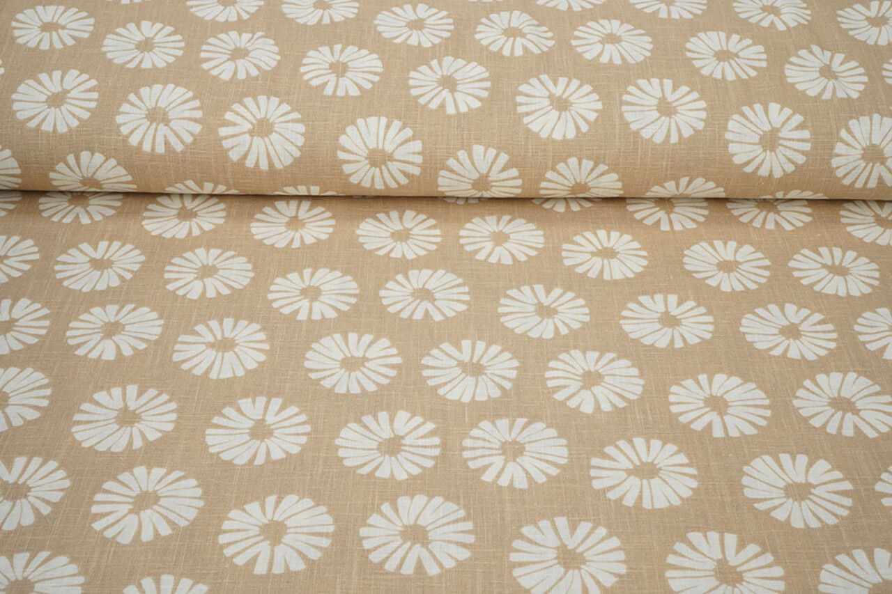 Oeko-Tex®  Washed Linen Flowers Sand