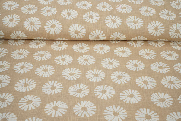 Oeko-Tex®  Washed Linen Flowers Sand
