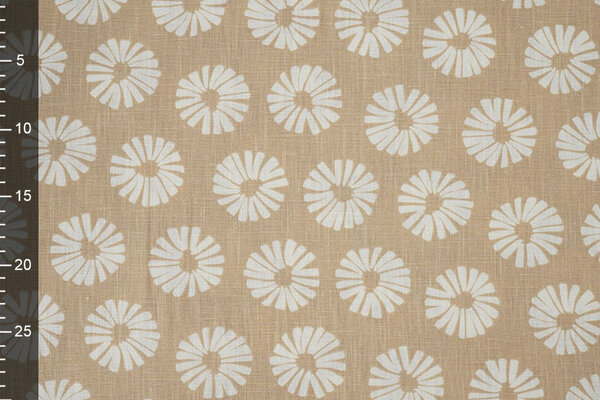 Oeko-Tex® Washed Linen Flowers Sand Oeko-Tex® Washed Linen Flowers Sand
