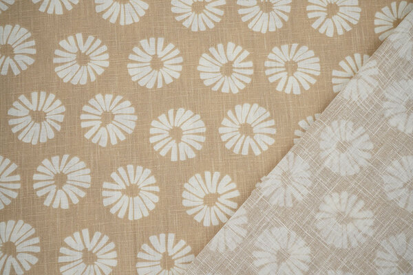 Oeko-Tex® Washed Linen Flowers Sand Oeko-Tex® Washed Linen Flowers Sand