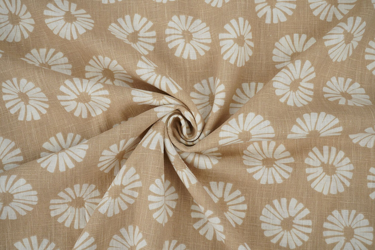 Oeko-Tex® Washed Linen Flowers Sand Oeko-Tex® Washed Linen Flowers Sand