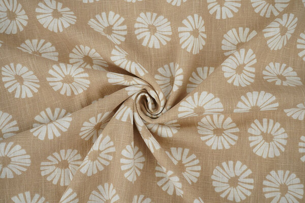Oeko-Tex® Washed Linen Flowers Sand Oeko-Tex® Washed Linen Flowers Sand