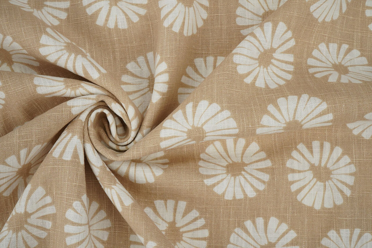 Oeko-Tex®  Washed Linen Flowers Sand
